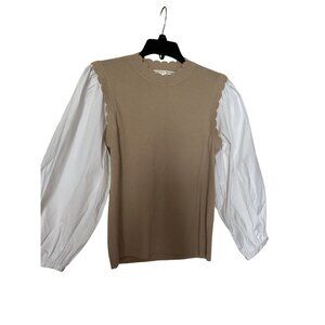 NWOT Veronica Beard mixed-media pullover top sweater size small